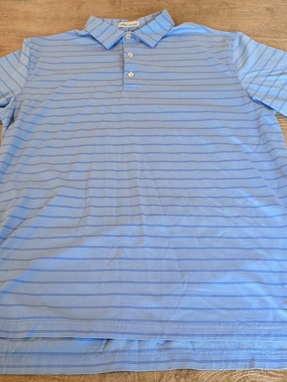 Peter Millar Light Blue Striped Polo Shirt - Men